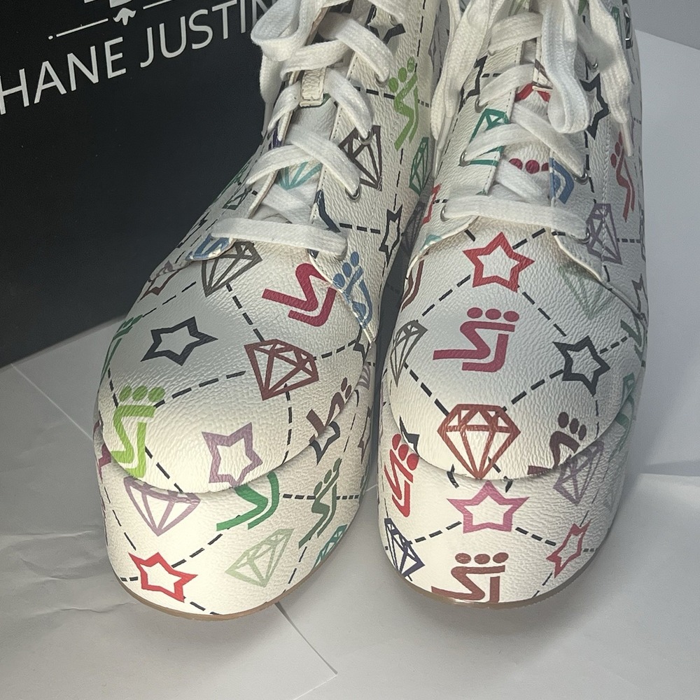 Shane Justin Multicolor Platform Shoes Size 42 us 10.5 With Box, Dust Bags & Lac - Picture 5 of 12